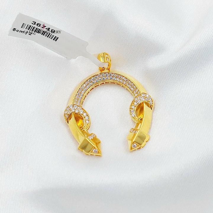 21K تعليقة حذوه مرصع-مجوهرات الشيخ سعيد-Saeed Jewelry 