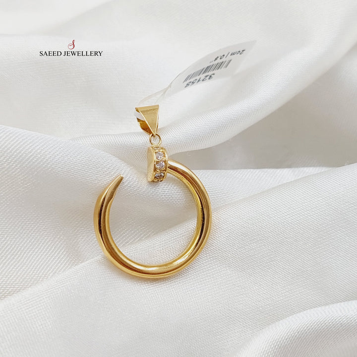 21K تعليقة مسمار مرصع-مجوهرات الشيخ سعيد-Saeed Jewelry 