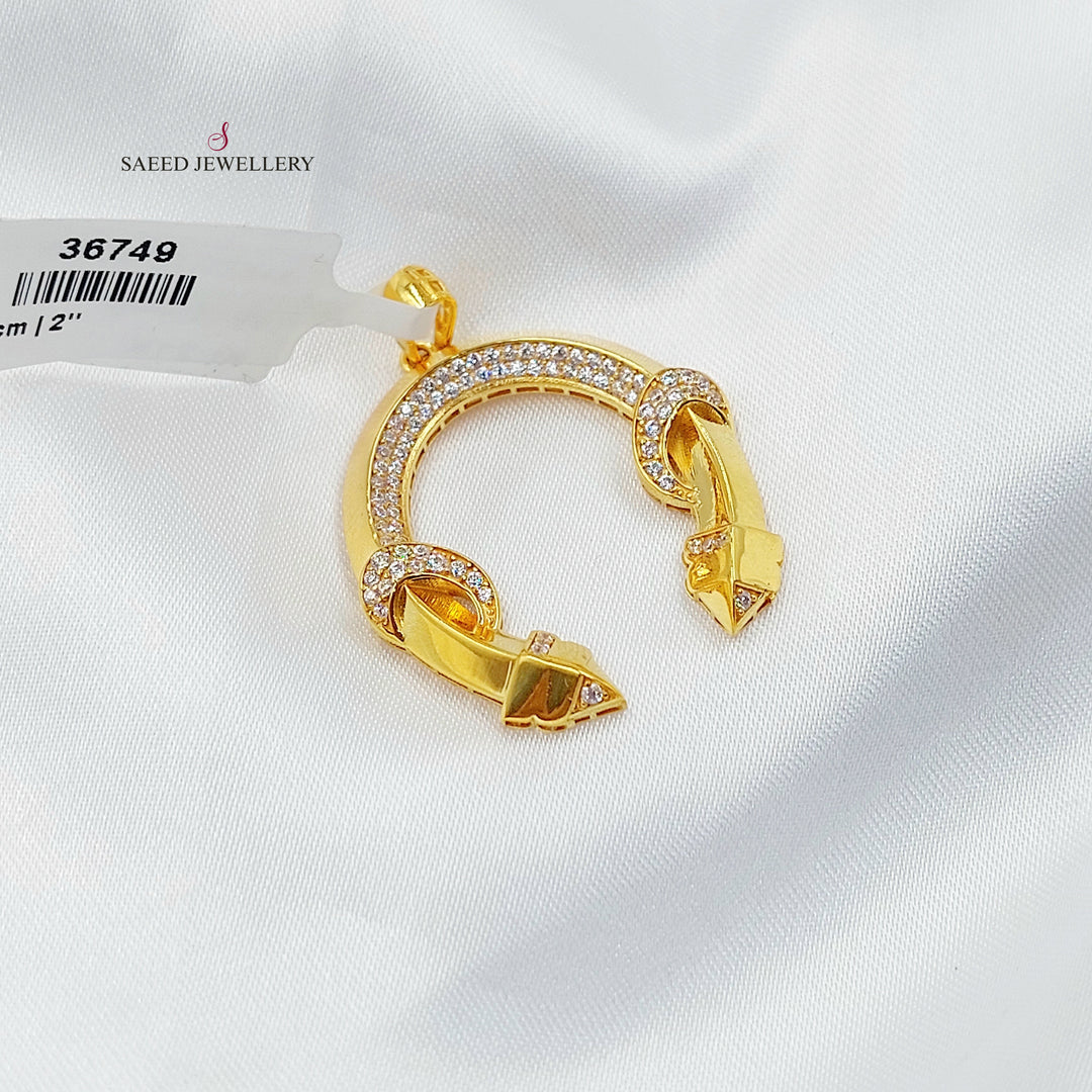 21K تعليقة حذوه مرصع-مجوهرات الشيخ سعيد-Saeed Jewelry 