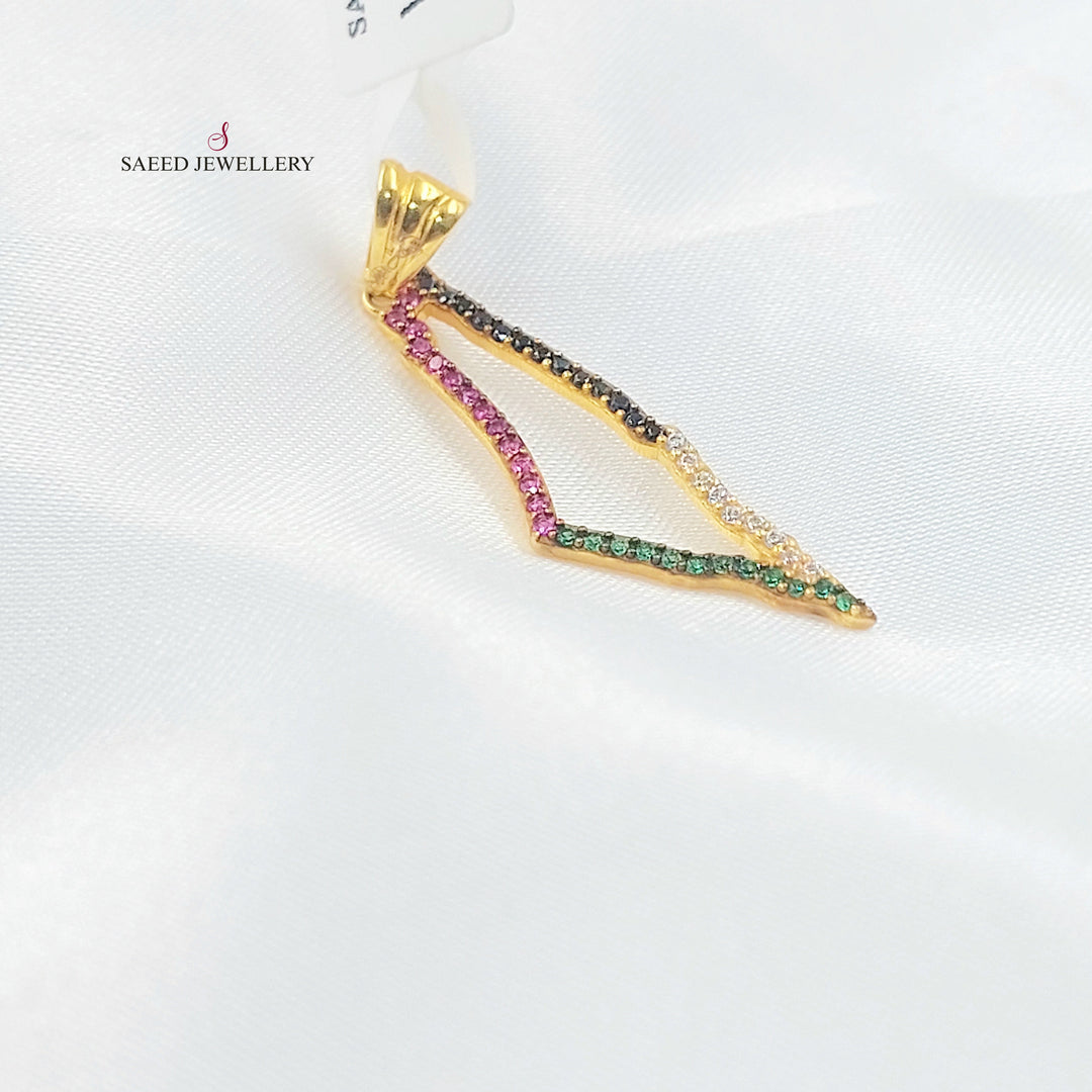 21K تعليقة فلسطين مرصع-مجوهرات الشيخ سعيد-Saeed Jewelry 