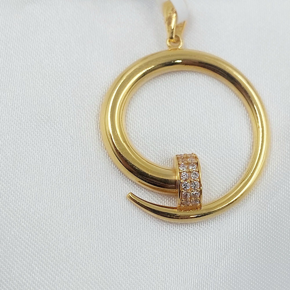 21K تعليقة مسمار مرصع-مجوهرات الشيخ سعيد-Saeed Jewelry 