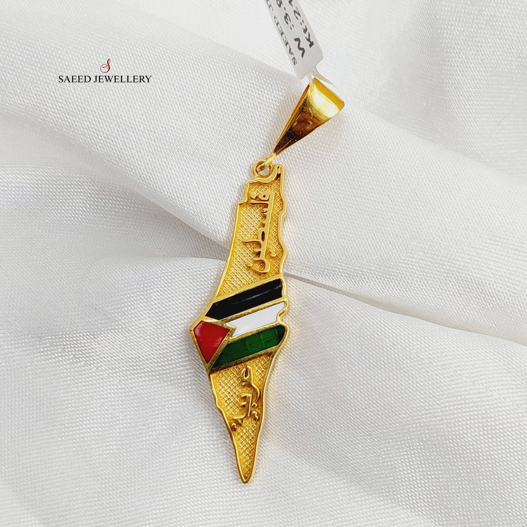 21K تعليقة فلسطين مينا-مجوهرات الشيخ سعيد-Saeed Jewelry 