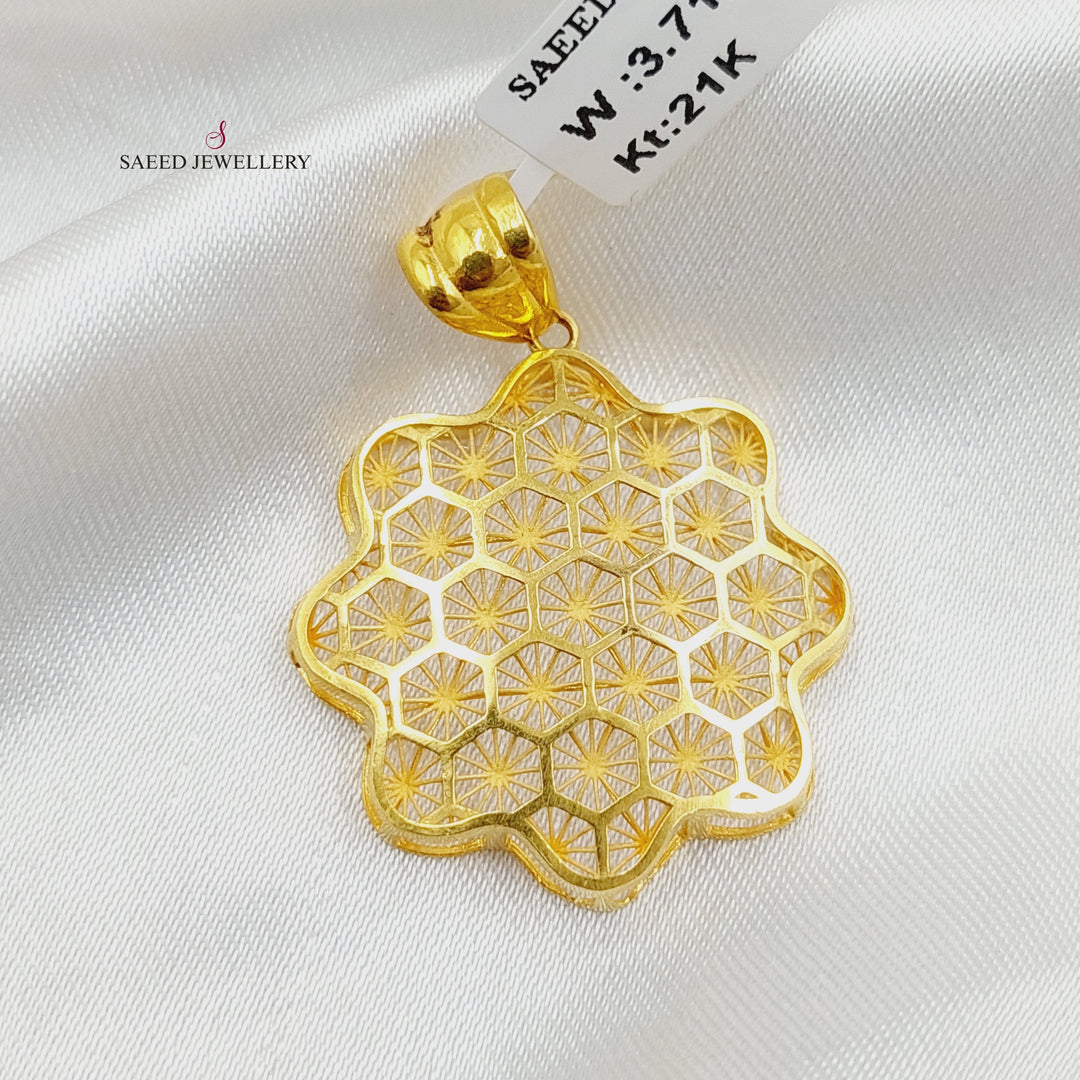21K تعليقة وردة-مجوهرات الشيخ سعيد-Saeed Jewelry 