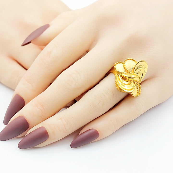 21K خاتم وردة اكسترا-مجوهرات الشيخ سعيد-Saeed Jewelry 