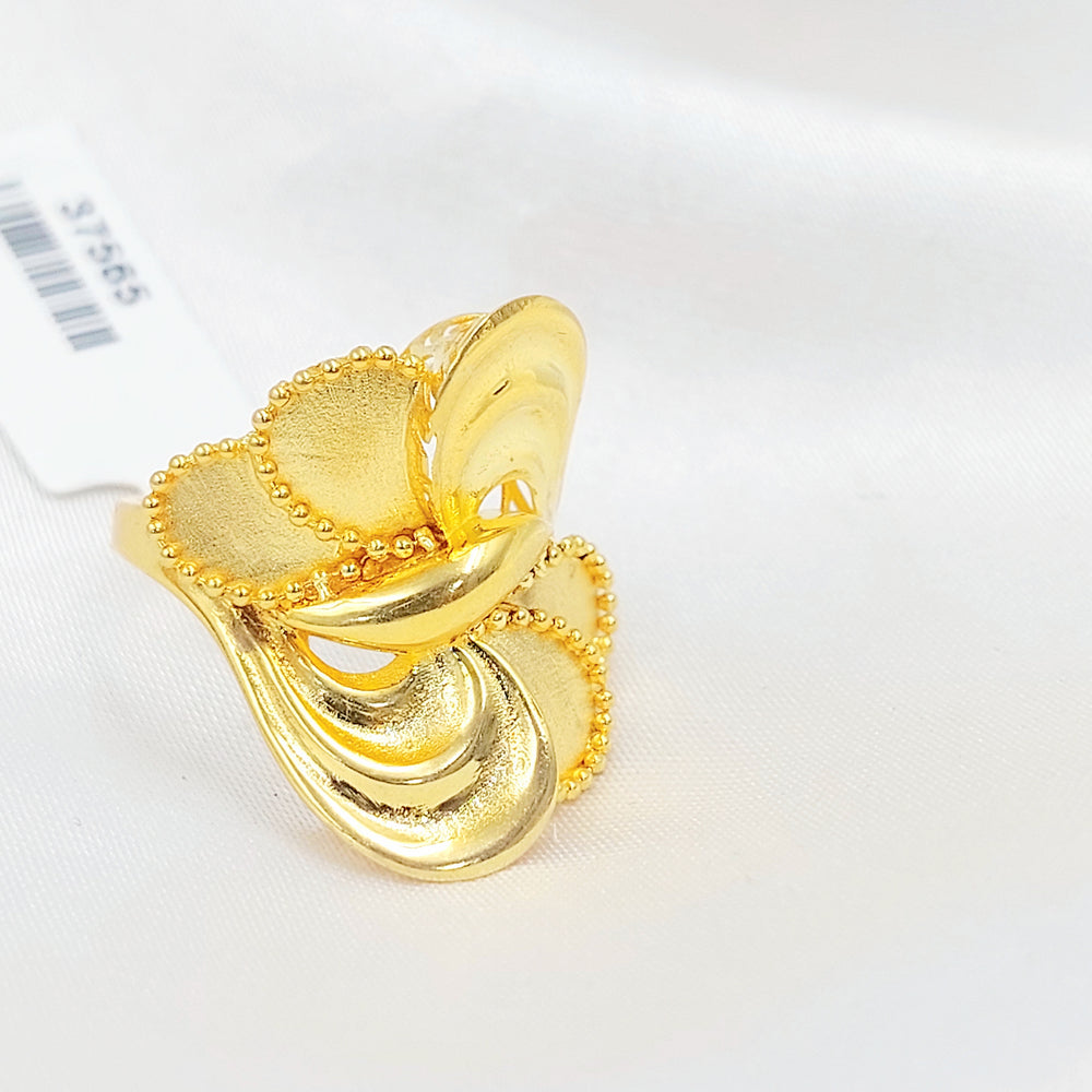 21K خاتم وردة اكسترا-مجوهرات الشيخ سعيد-Saeed Jewelry 