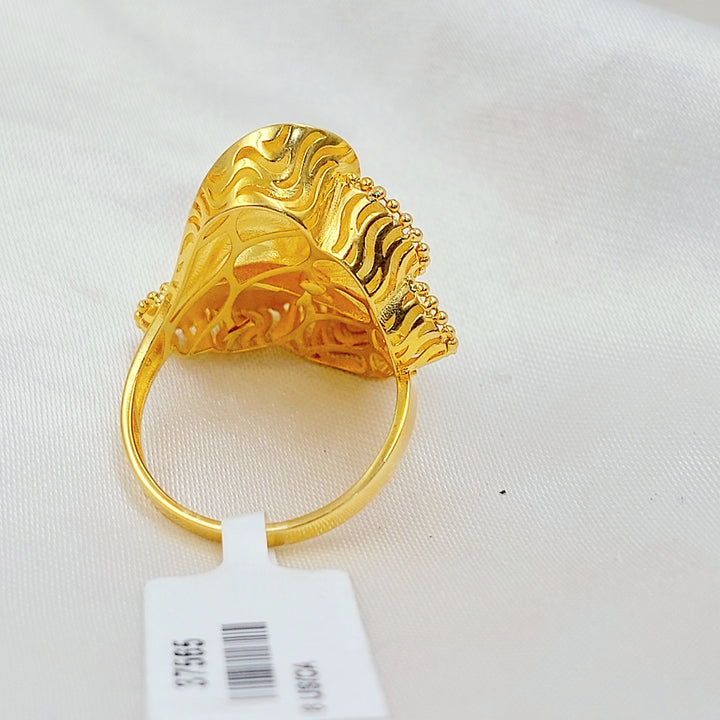 21K خاتم وردة اكسترا-مجوهرات الشيخ سعيد-Saeed Jewelry 