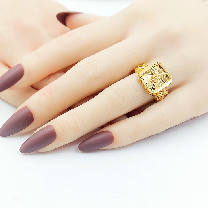 21K خاتم اونصه اكسترا-مجوهرات الشيخ سعيد-Saeed Jewelry 