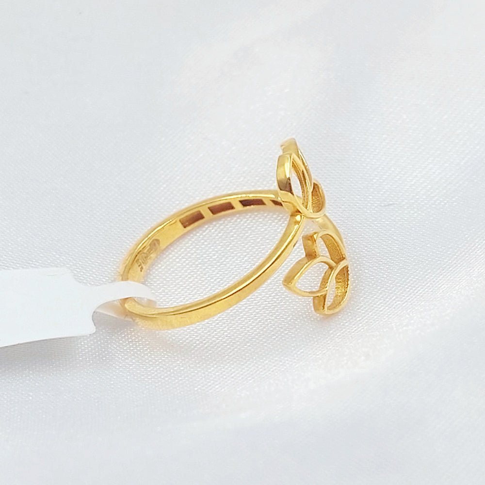 21K خاتم ورق الشجر-مجوهرات الشيخ سعيد-Saeed Jewelry 
