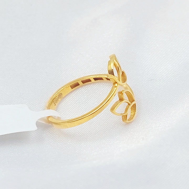 21K خاتم ورق الشجر-مجوهرات الشيخ سعيد-Saeed Jewelry 