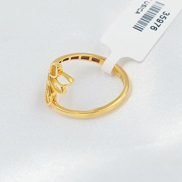 21K خاتم ورق الشجر-مجوهرات الشيخ سعيد-Saeed Jewelry 