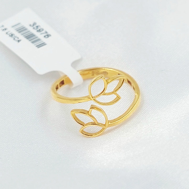 21K خاتم ورق الشجر-مجوهرات الشيخ سعيد-Saeed Jewelry 