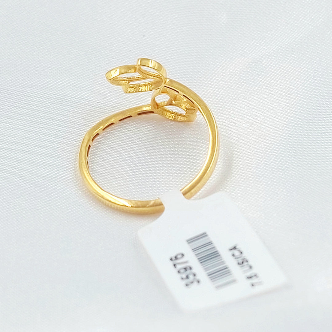 21K خاتم ورق الشجر-مجوهرات الشيخ سعيد-Saeed Jewelry 