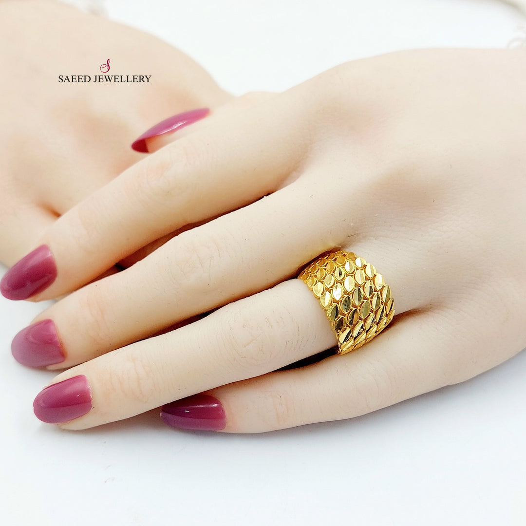 21K خاتم سنبلة-مجوهرات الشيخ سعيد-Saeed Jewelry 