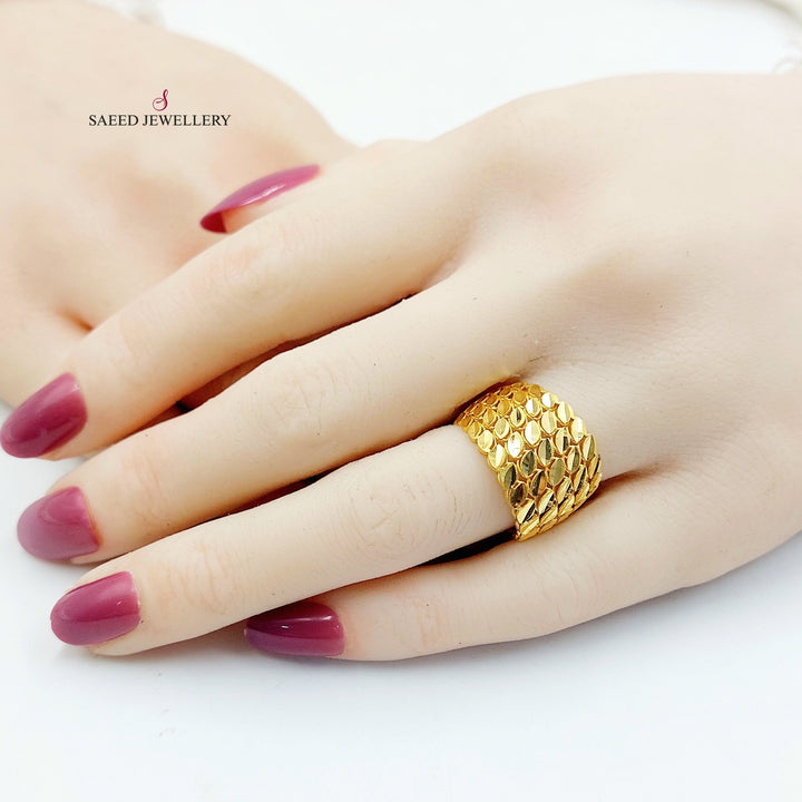 21K خاتم سنبلة-مجوهرات الشيخ سعيد-Saeed Jewelry 