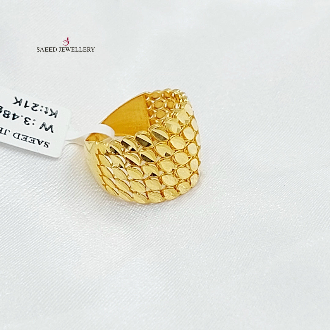 21K خاتم سنبلة-مجوهرات الشيخ سعيد-Saeed Jewelry 