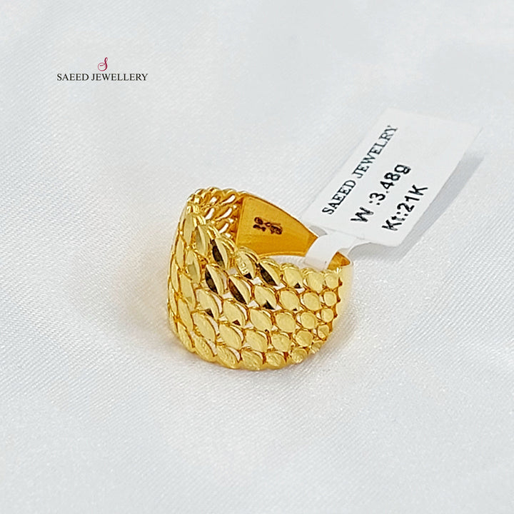 21K خاتم سنبلة-مجوهرات الشيخ سعيد-Saeed Jewelry 