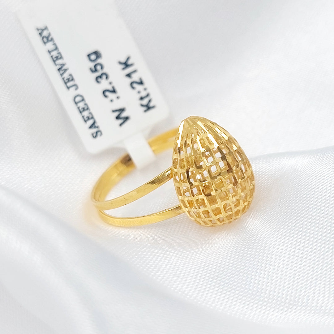 21K خاتم لوزة-مجوهرات الشيخ سعيد-Saeed Jewelry 