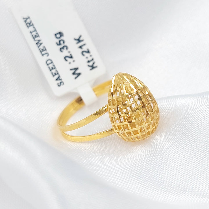 21K خاتم لوزة-مجوهرات الشيخ سعيد-Saeed Jewelry 