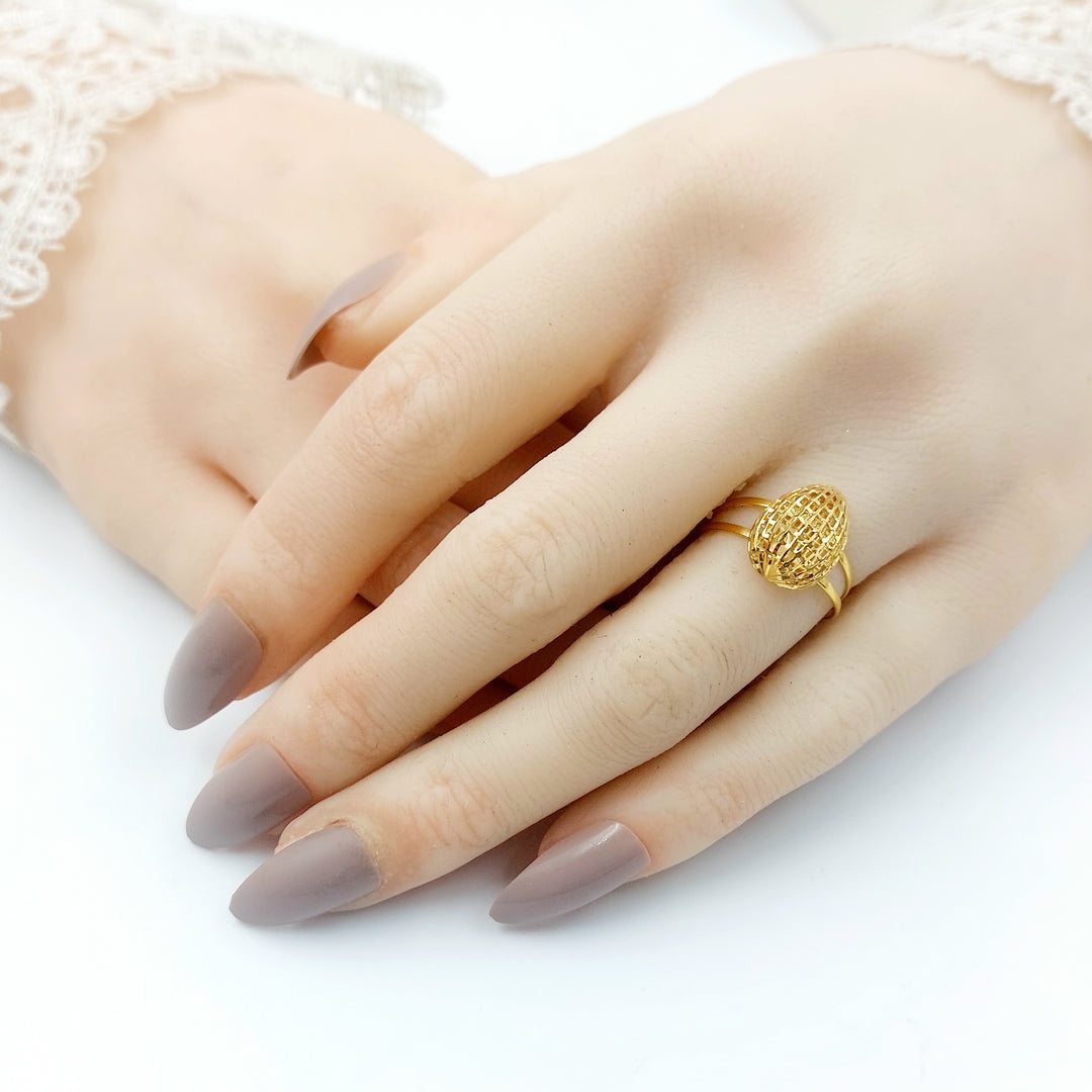 21K خاتم لوزة-مجوهرات الشيخ سعيد-Saeed Jewelry 