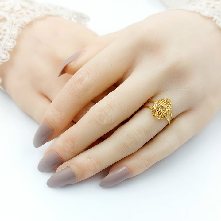 21K خاتم لوزة-مجوهرات الشيخ سعيد-Saeed Jewelry 