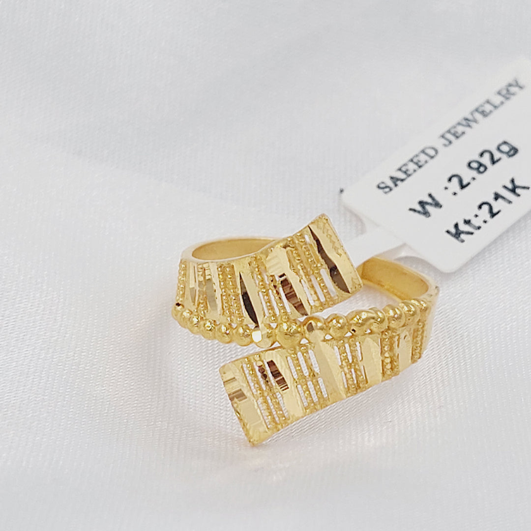 21K خاتم نقش طابات-مجوهرات الشيخ سعيد-Saeed Jewelry 