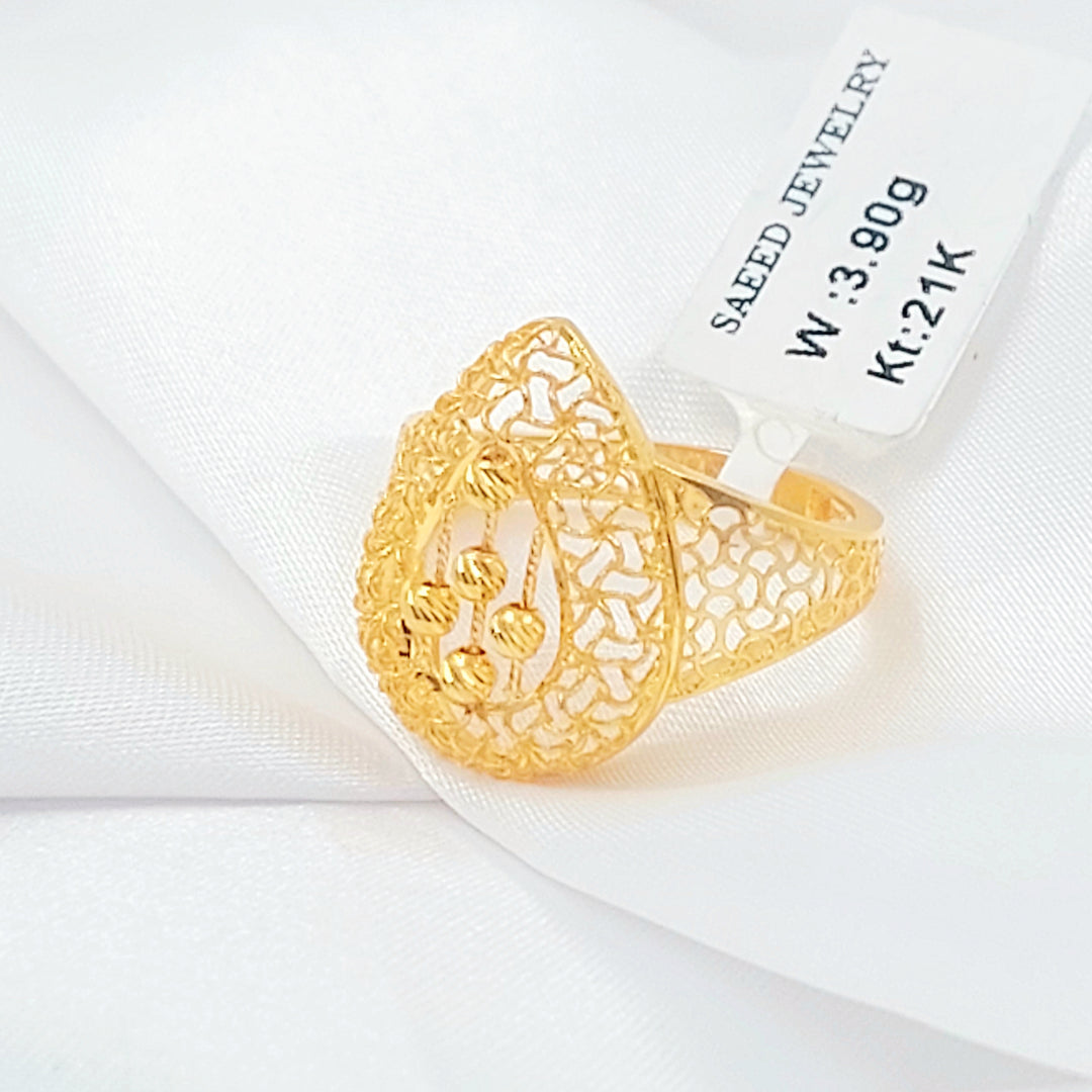 21K خاتم نقش طابات-مجوهرات الشيخ سعيد-Saeed Jewelry 