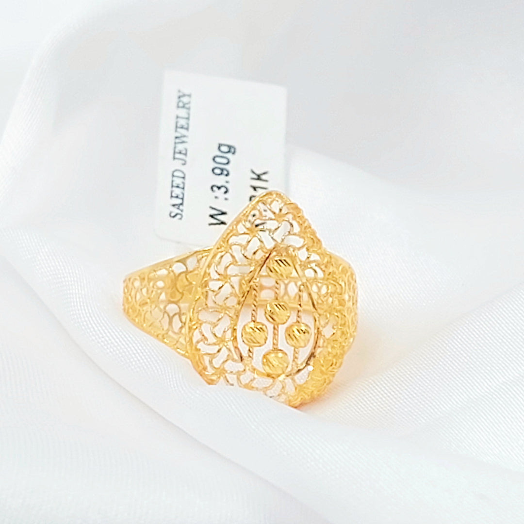 21K خاتم نقش طابات-مجوهرات الشيخ سعيد-Saeed Jewelry 