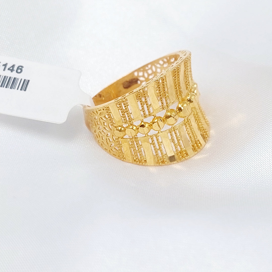 21K خاتم نقش طابات-مجوهرات الشيخ سعيد-Saeed Jewelry 