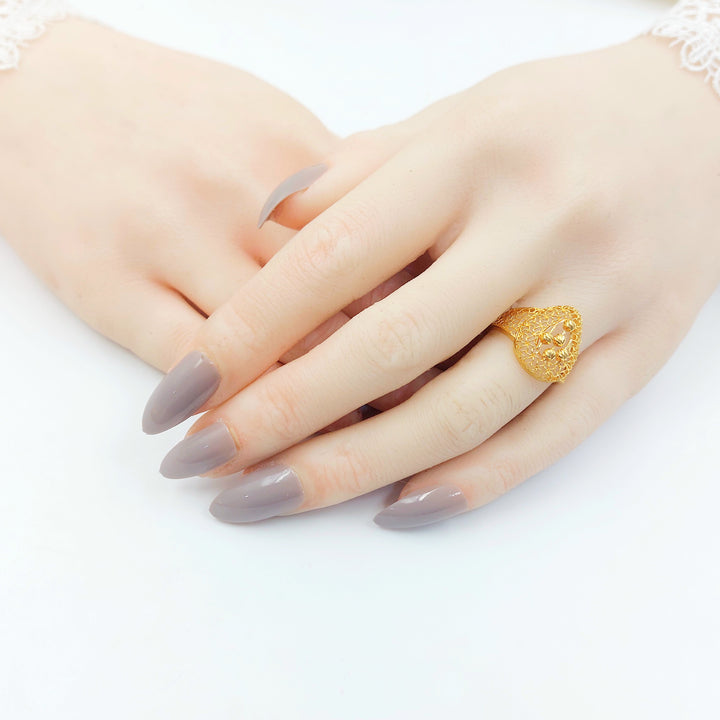 21K خاتم نقش طابات-مجوهرات الشيخ سعيد-Saeed Jewelry 