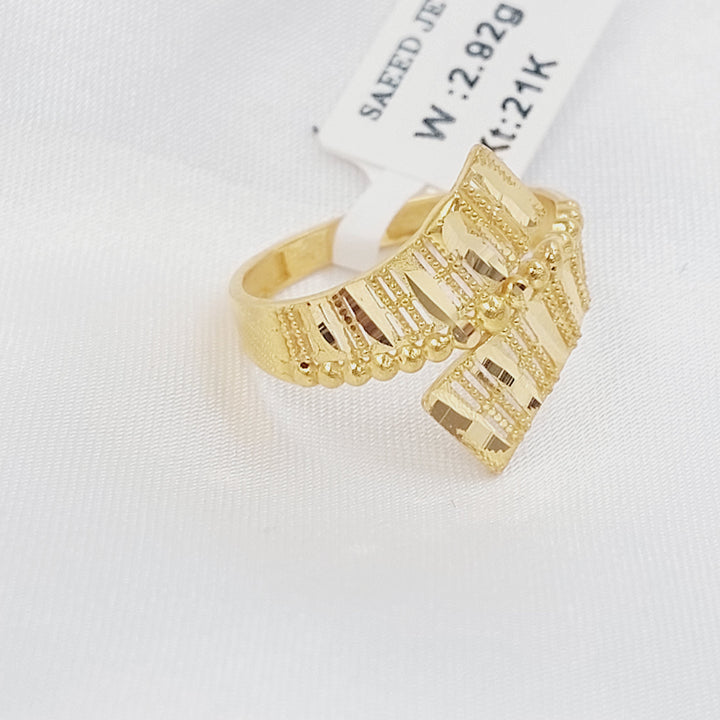 21K خاتم نقش طابات-مجوهرات الشيخ سعيد-Saeed Jewelry 