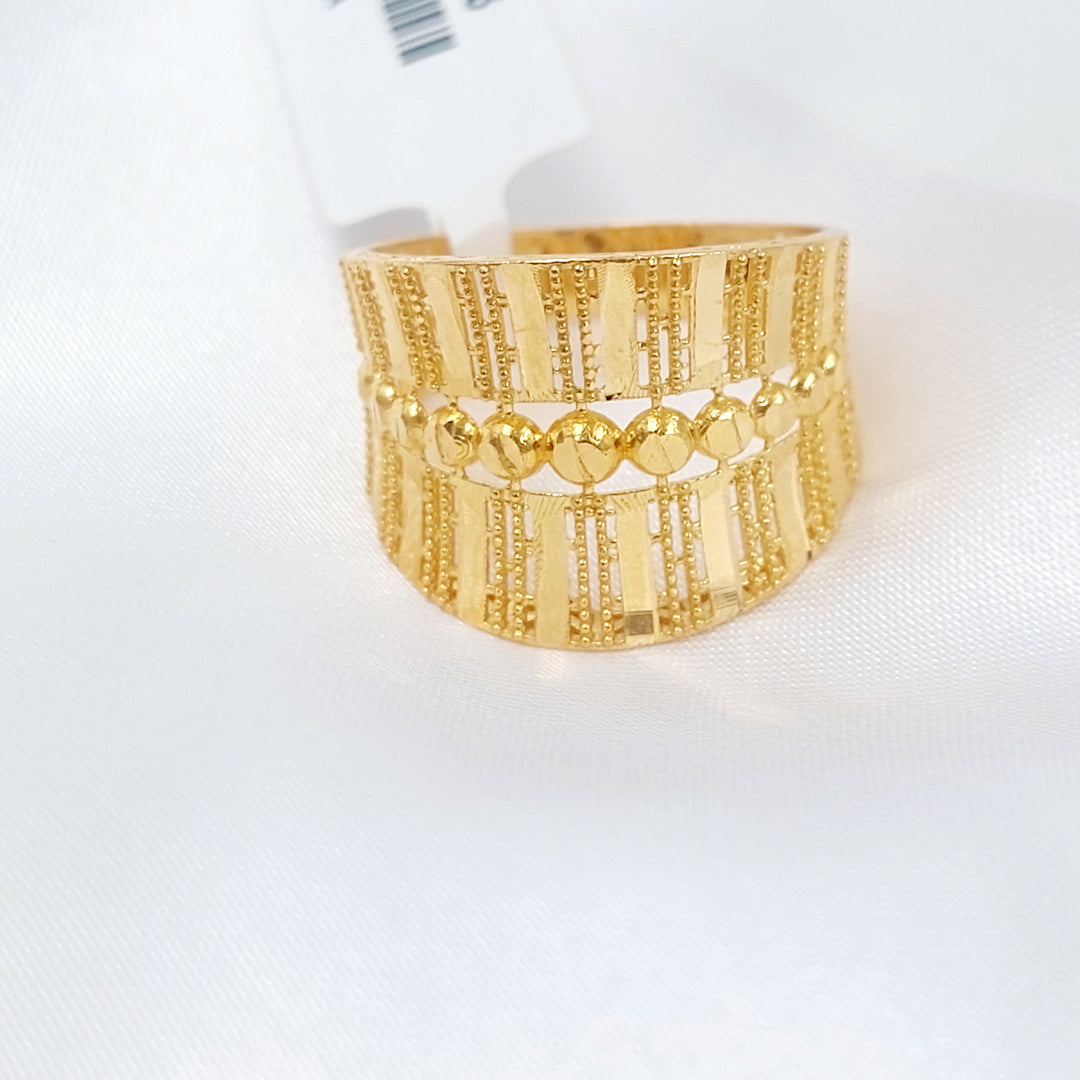 21K خاتم نقش طابات-مجوهرات الشيخ سعيد-Saeed Jewelry 