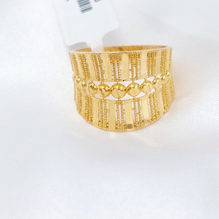 21K خاتم نقش طابات-مجوهرات الشيخ سعيد-Saeed Jewelry 