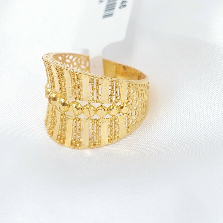 21K خاتم نقش طابات-مجوهرات الشيخ سعيد-Saeed Jewelry 