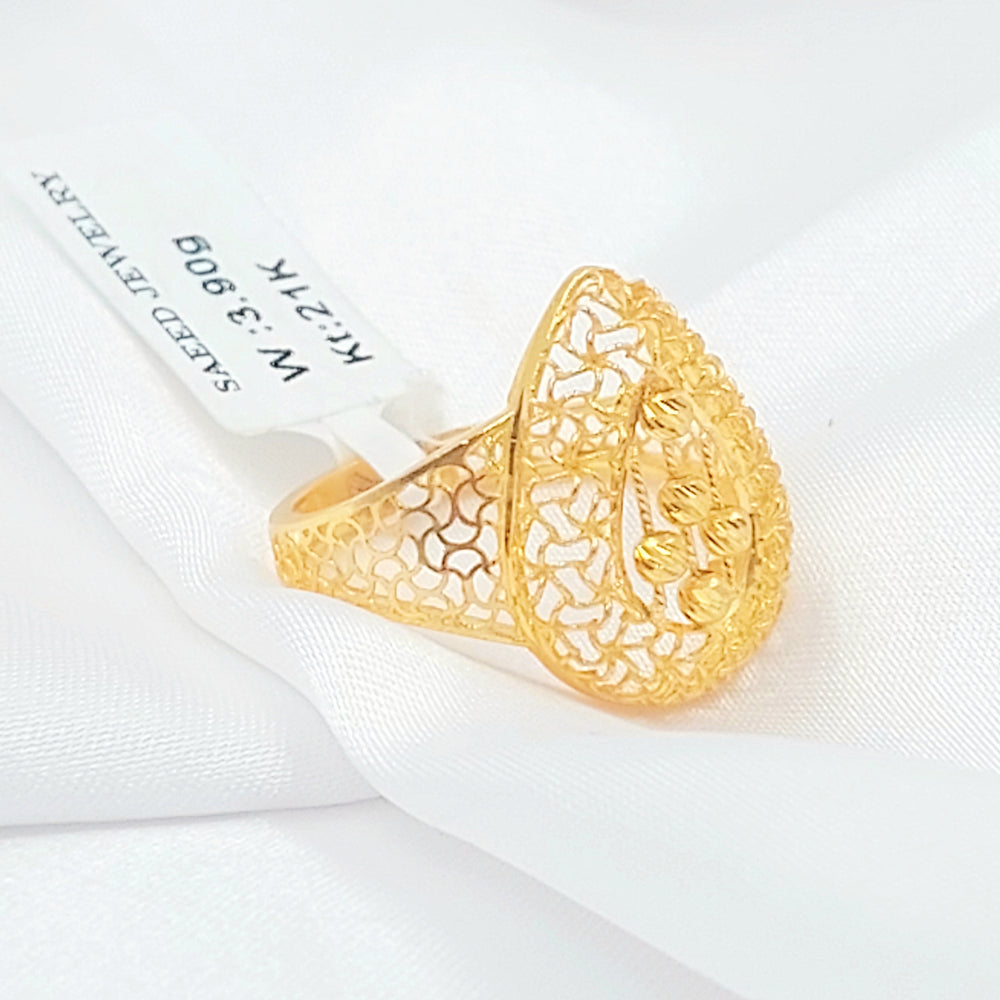 21K خاتم نقش طابات-مجوهرات الشيخ سعيد-Saeed Jewelry 