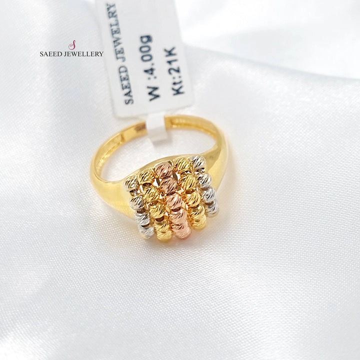 21K خاتم جاسيكا طابات-مجوهرات الشيخ سعيد-Saeed Jewelry 