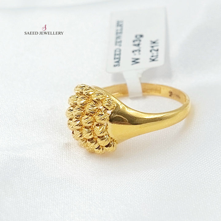 21K خاتم جاسيكا طابات-مجوهرات الشيخ سعيد-Saeed Jewelry 