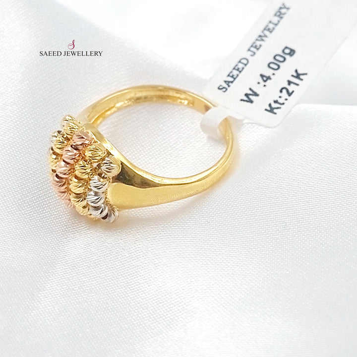 21K خاتم جاسيكا طابات-مجوهرات الشيخ سعيد-Saeed Jewelry 