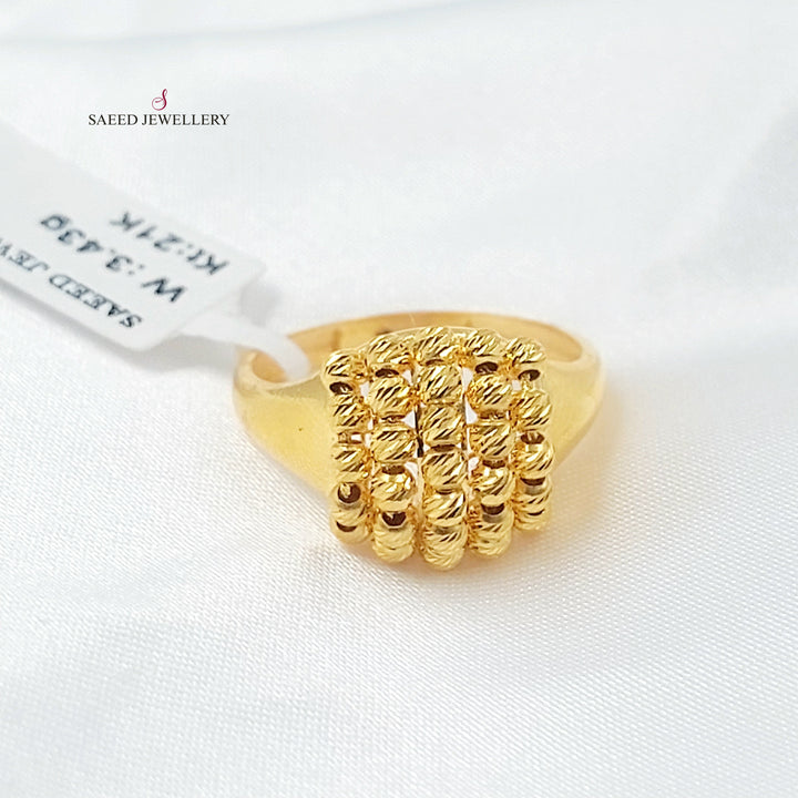 21K خاتم جاسيكا طابات-مجوهرات الشيخ سعيد-Saeed Jewelry 