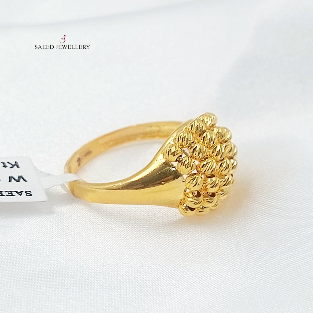 21K خاتم جاسيكا طابات-مجوهرات الشيخ سعيد-Saeed Jewelry 