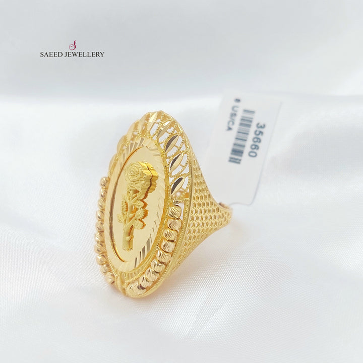 21K خاتم اونصه طابات-مجوهرات الشيخ سعيد-Saeed Jewelry 