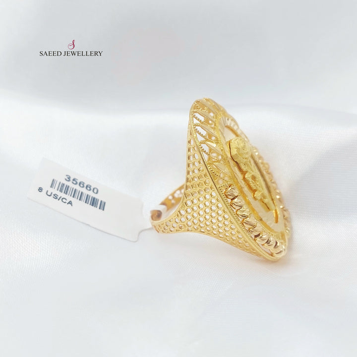 21K خاتم اونصه طابات-مجوهرات الشيخ سعيد-Saeed Jewelry 