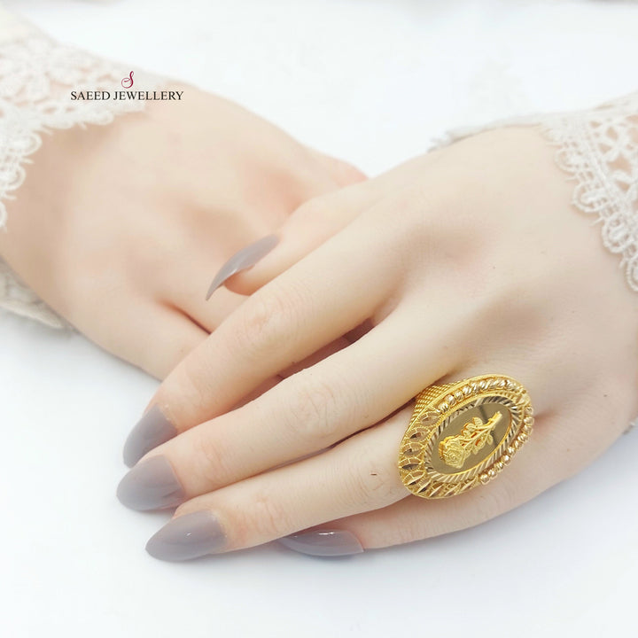 21K خاتم اونصه طابات-مجوهرات الشيخ سعيد-Saeed Jewelry 