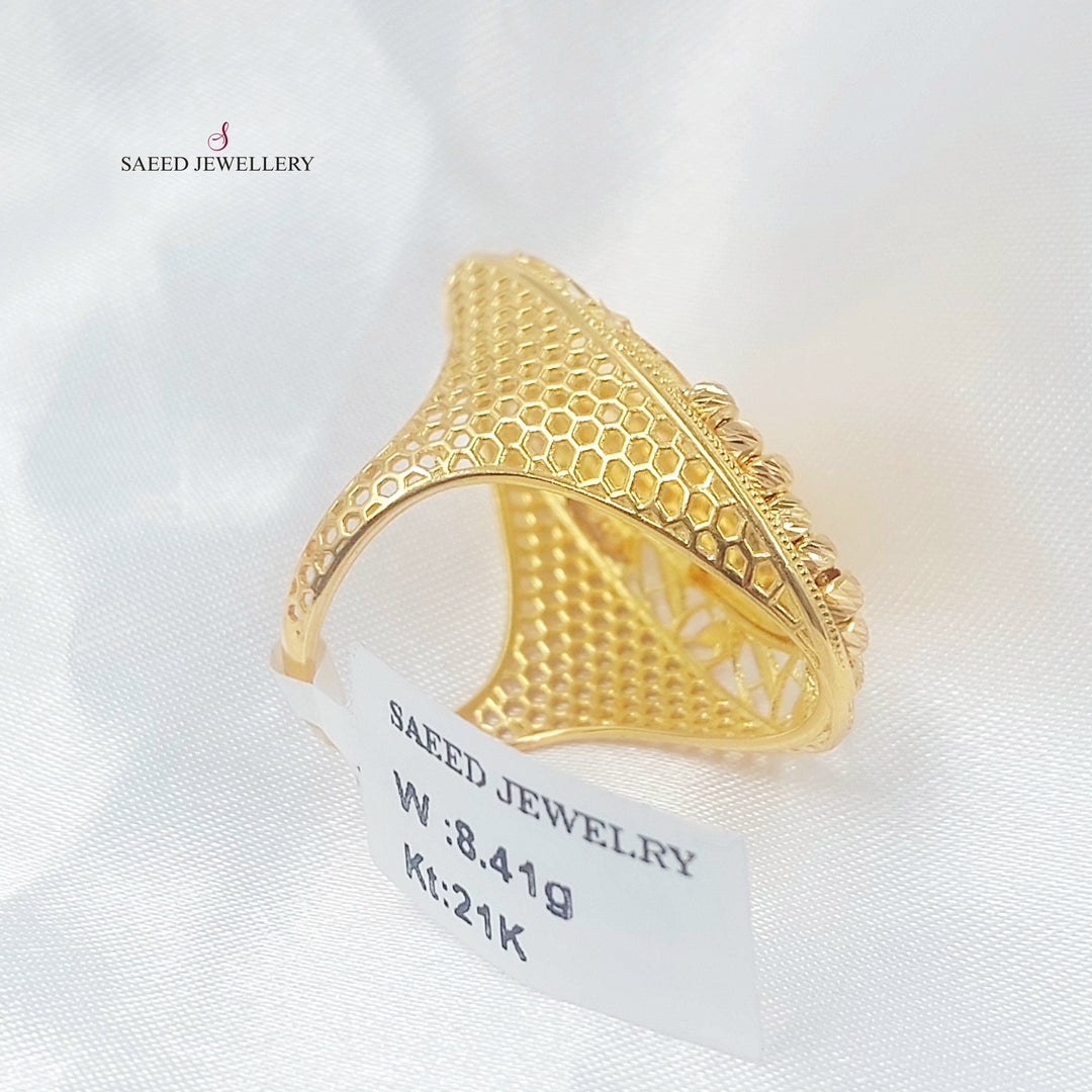 21K خاتم اونصه طابات-مجوهرات الشيخ سعيد-Saeed Jewelry 