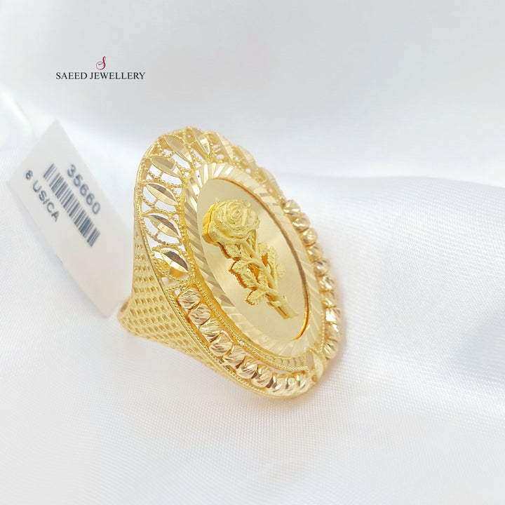 21K خاتم اونصه طابات-مجوهرات الشيخ سعيد-Saeed Jewelry 