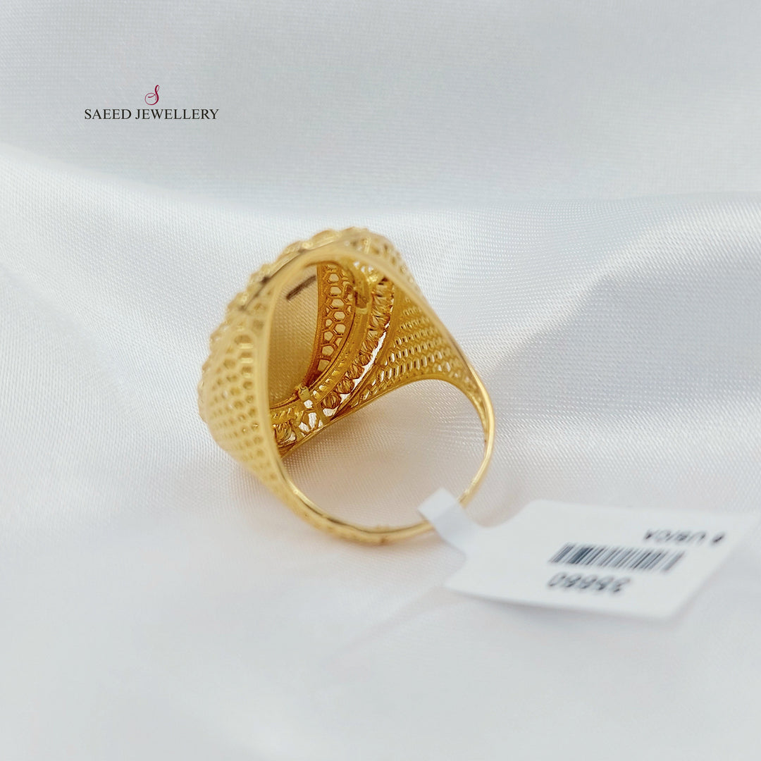 21K خاتم اونصه طابات-مجوهرات الشيخ سعيد-Saeed Jewelry 