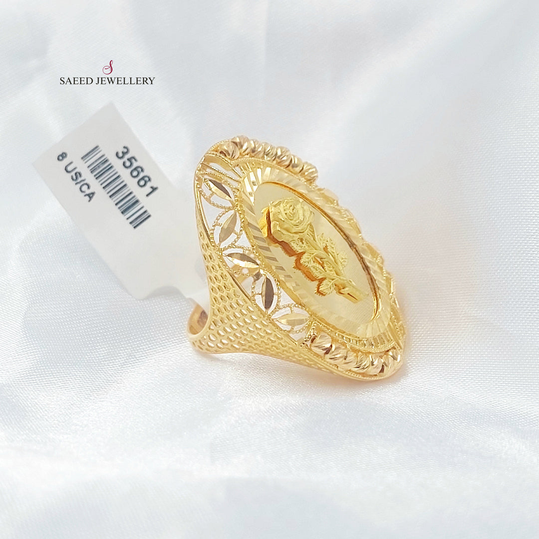 21K خاتم اونصه طابات-مجوهرات الشيخ سعيد-Saeed Jewelry 