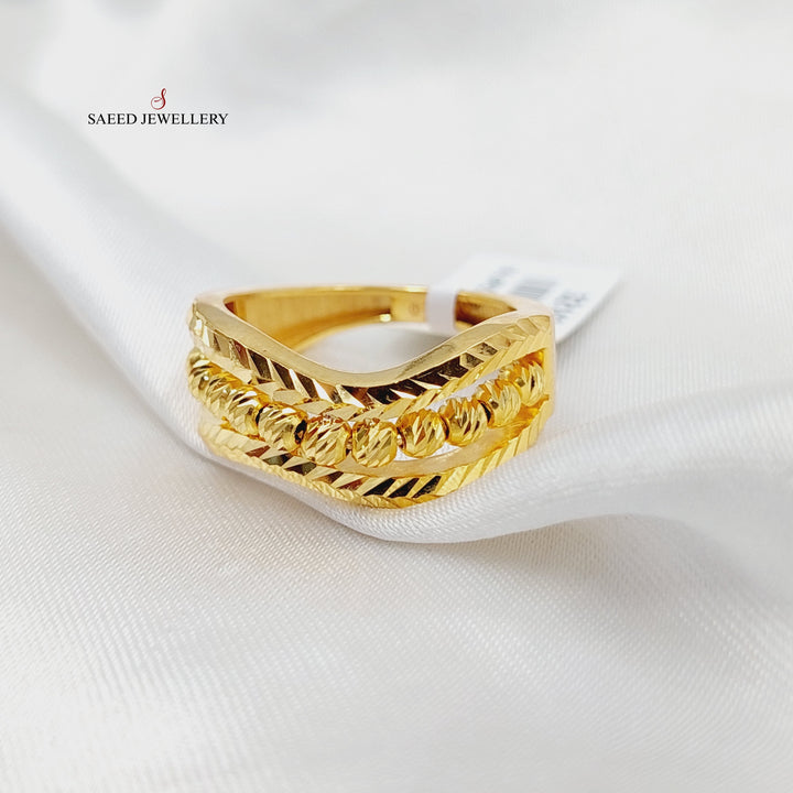 21K خاتم طابات-مجوهرات الشيخ سعيد-Saeed Jewelry 