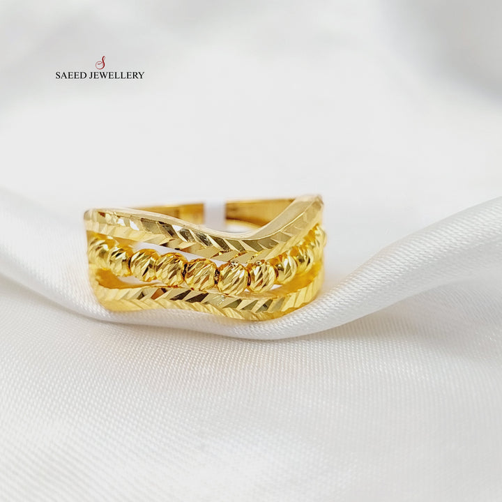 21K خاتم طابات-مجوهرات الشيخ سعيد-Saeed Jewelry 