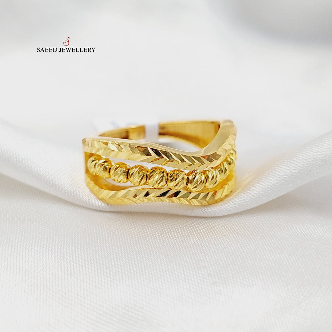 21K خاتم طابات-مجوهرات الشيخ سعيد-Saeed Jewelry 
