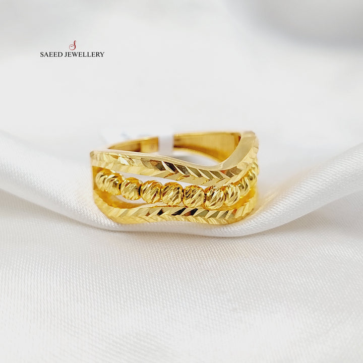 21K خاتم طابات-مجوهرات الشيخ سعيد-Saeed Jewelry 